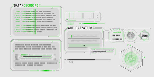 data decoding program screen with authorization vector image