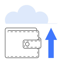 digital wallet upload with cloud backup and data vector image