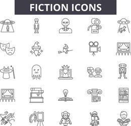 Fiction line icons for web and mobile design vector