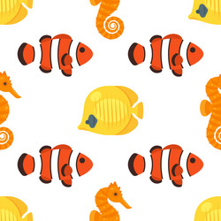flat style seamless pattern with red and yellow vector image