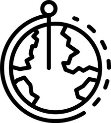 global blockchain icon outline style vector image