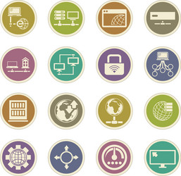 Internet server network icons set vector