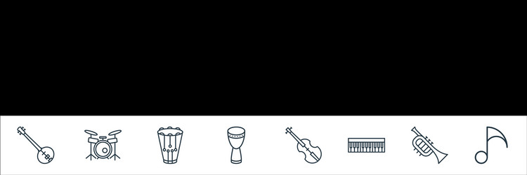 music instruments line icons linear set quality vector image