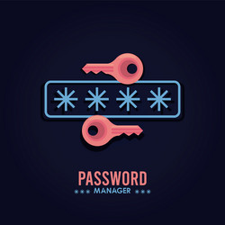 password manager theme with keys and cypher vector image