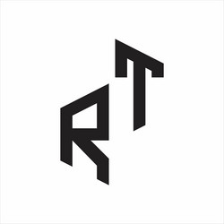 rt initial letters logo monogram with up to down vector image