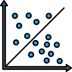 scatter graph line filled icon design vector image
