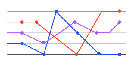 colorful line graphs are representing key vector image