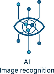 eye icon with ai neural network inside vector image