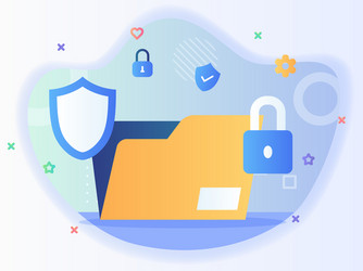 files data protection concept folder padlock vector image