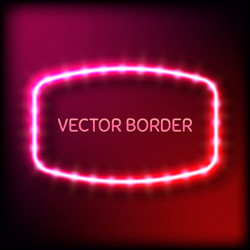 Glowing neon frame with light bulbs on colorful vector