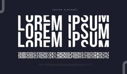 modern minimal font typeface set vector image