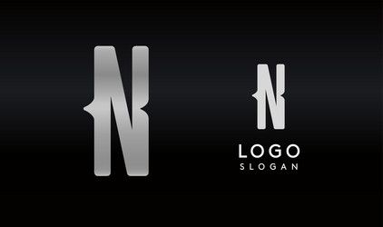 stylized letter n with sharp abstract cuts like vector image