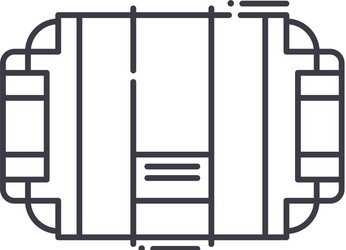 computer case icon linear isolated vector image