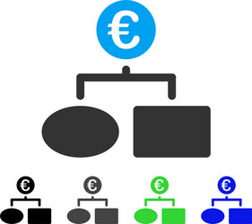 Euro market monitoring flat icon Royalty Free Vector Image