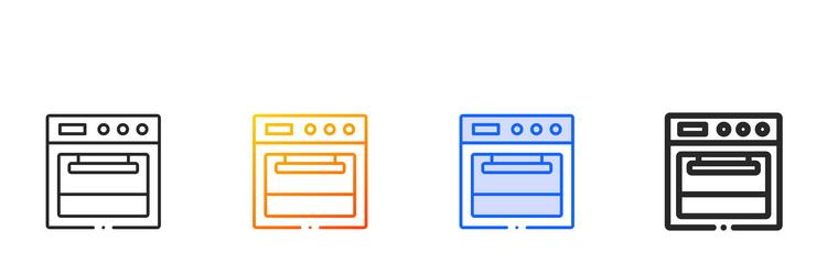 oven iconthin linear gradient blue stroke vector image