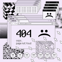 vaporwave retro desktop artwork 404 error vector image