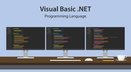 visual basic net programming vector image