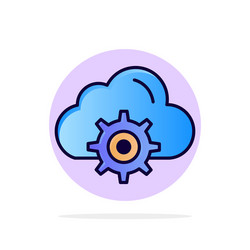 cloud setting gear computing abstract circle vector image