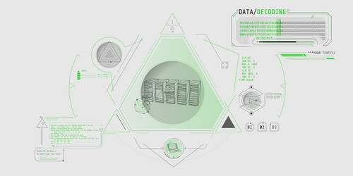futuristic hud interface for processing server vector image