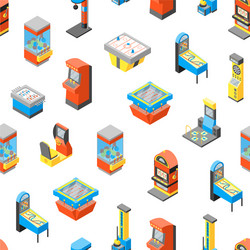 game machine 3d seamless pattern background vector image