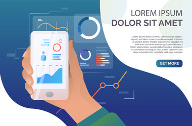 person using financial data analysis app vector image