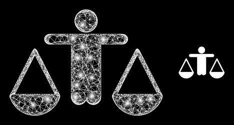 polygonal network mesh judge with glare spots vector image