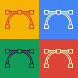 pop art line bezier curve icon isolated on color vector image