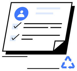 profile document with user icon checkmarks vector image