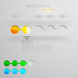 Set abstract 3d paper infographic elements vector