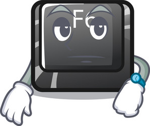 waiting f6 button installed on character computer vector image