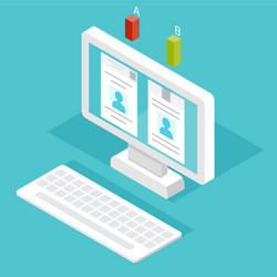 a-b comparison split testing concept vector image