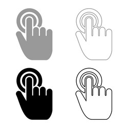 click on button hand cursor touch screen set icon vector