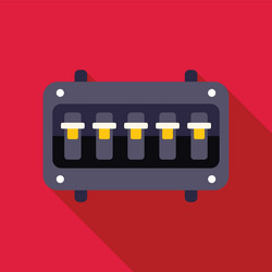electrical panel with fuses is connecting wires vector image
