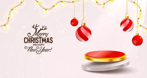 Merry christmas and happy new year holiday banner vector