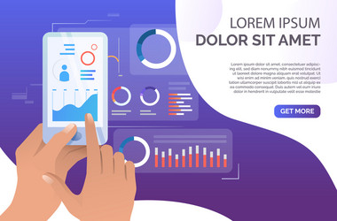 person using financial data analysis application vector image