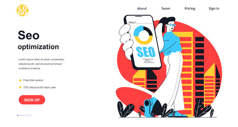 seo optimization web banner concept vector image