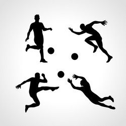 silhouettes of soccer players Vector Image