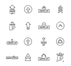 swipe up icons arrow buttons to scroll and drag vector image