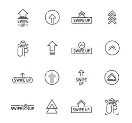 Swipe up icons arrow buttons to scroll and drag vector
