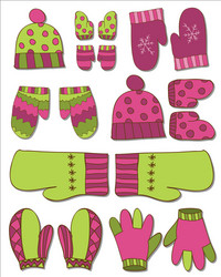 Set different pairs colorful gloves for kids Vector Image