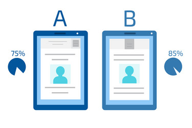 a-b comparison split testing concept vector image