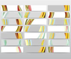 abstract headers set wave design vector image