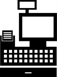 cash register machine keypad display vector image
