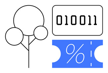 digital economy concept with binary code vector image