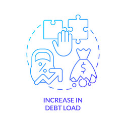 Increase in debt load turquoise concept icon Vector Image