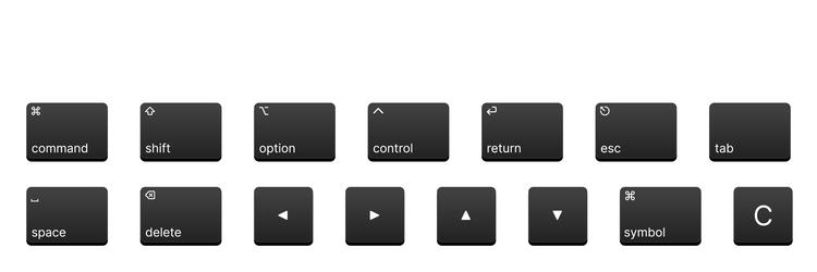 ios numeric key icons vector