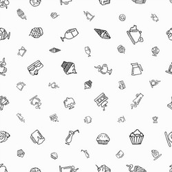 seamless white pattern with hand-drawn elements vector image