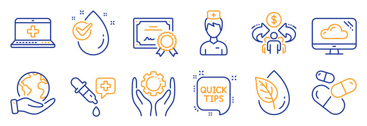 Set science icons such as employee hand quick vector