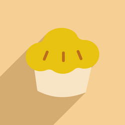 flat with shadow icon and mobile application cake vector image