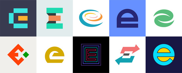 Letter E Logo Collection Vector Image